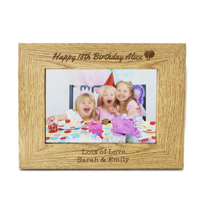 Personalised Engraved 7" X 5" Wood Photo Frame Birthday Gift - EDSG