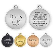 Load image into Gallery viewer, Dog Tags Personalised Name Engraved Stainless Steel Cat Pet Tags UK
