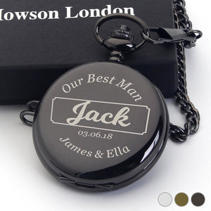 Personalised Engraved Pocket Watch Bestman Gift - EDSG