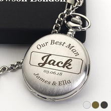 Load image into Gallery viewer, Personalised Engraved Pocket Watch Bestman Gift - EDSG
