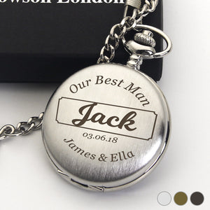 Personalised Engraved Pocket Watch Bestman Gift - EDSG