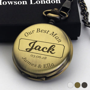 Personalised Engraved Pocket Watch Bestman Gift - EDSG