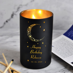 Personalised Scented Candle Natural Coconut Wax Candle Moon
