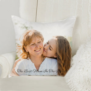 Personalised Cushion Cover Customised 16"x 16" Pillow Case Personalised Gifts for Women Her Mothers Day Custom Your Picture Photo with Any Word Photo Home Decoration Anniversary Birthday