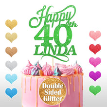 Load image into Gallery viewer, Personalised 40th Birthday Cake Topper Any Name Any Age - EDSG
