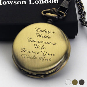 Personalised Engraved Pocket Watch Gift For Bride - EDSG
