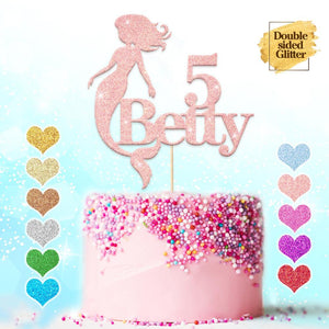 Personalised Mermaid Birthday Cake Topper - EDSG