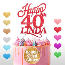 Load image into Gallery viewer, Personalised 40th Birthday Cake Topper Any Name Any Age - EDSG
