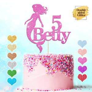 Personalised Mermaid Birthday Cake Topper - EDSG