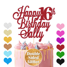 Load image into Gallery viewer, Personalised Happy Birthday Cake Topper Any Age Any Name
