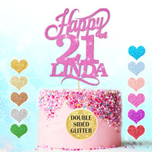 Load image into Gallery viewer, Happy 21st Birthday Cake Topper Any Name Age
