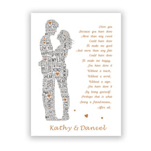 Load image into Gallery viewer, Personalised Valentines Gifts for Him Her Boyfriend Girlfriend Husband Wife A4 Valentines Day Decorations Gift with Any Names Birthday Anniversary Wedding Present
