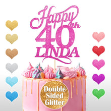 Load image into Gallery viewer, Personalised 40th Birthday Cake Topper Any Name Any Age - EDSG
