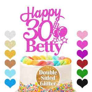 Personalised 30th Cake Topper with Bollon - EDSG