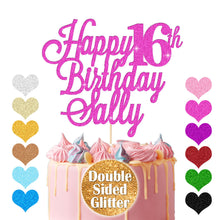 Load image into Gallery viewer, Personalised Happy Birthday Cake Topper Any Age Any Name
