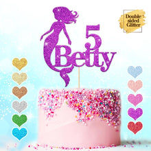 Load image into Gallery viewer, Personalised Mermaid Birthday Cake Topper - EDSG
