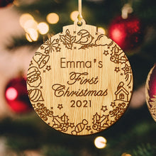Load image into Gallery viewer, Personalised Baby&#39;s 1st Christmas Bauble - EDSG
