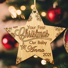 Load image into Gallery viewer, Personalised Baby&#39;s 1st Christmas Bauble - EDSG
