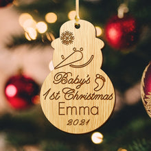 Load image into Gallery viewer, Personalised Baby&#39;s 1st Christmas Bauble - EDSG
