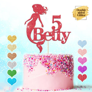 Personalised Mermaid Birthday Cake Topper - EDSG