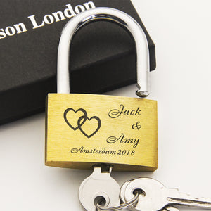 Personalised Engraved Love Heart Lock - EDSG