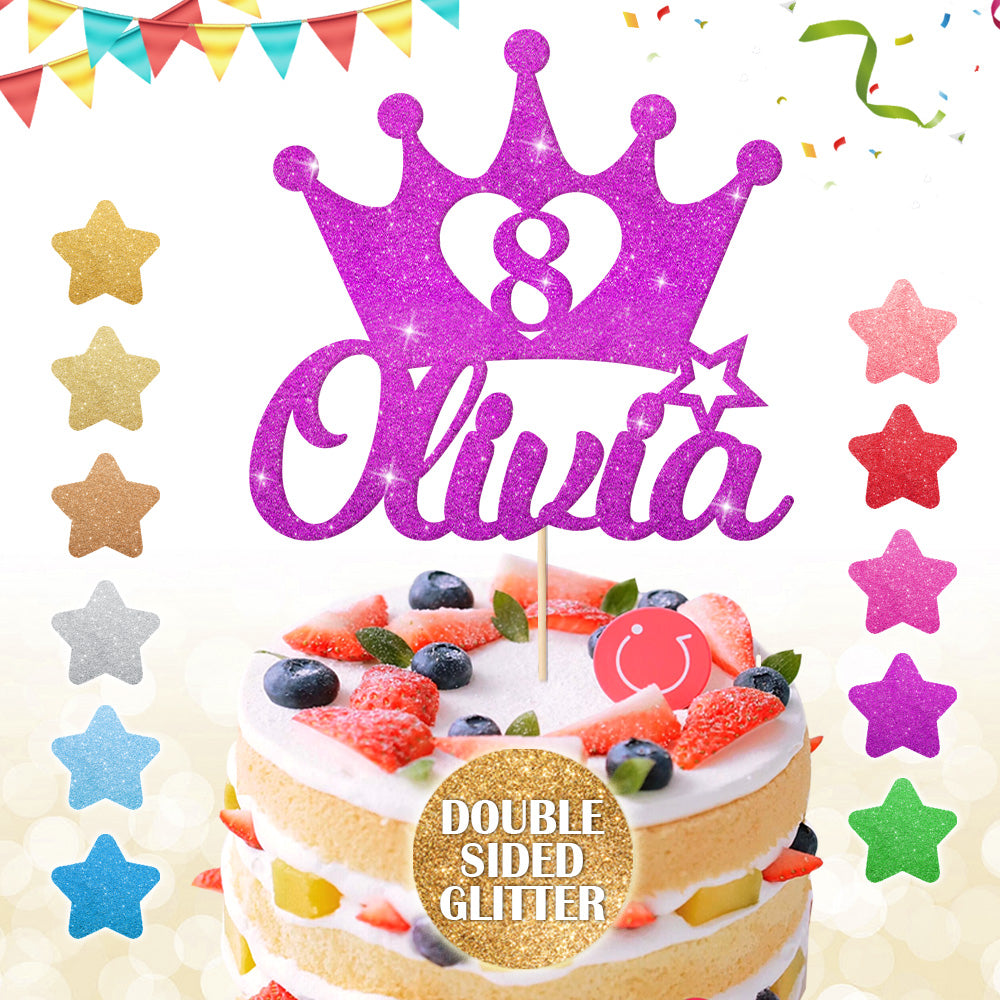 Personalised  Cake Topper Any Text Crown