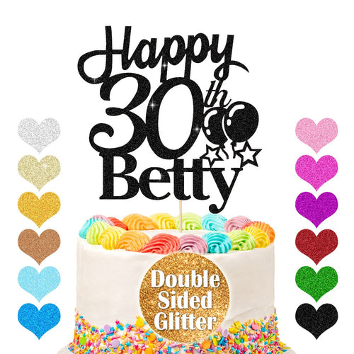 Personalised 30th Cake Topper with Bollon - EDSG