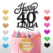 Load image into Gallery viewer, Personalised 40th Birthday Cake Topper Any Name Any Age - EDSG
