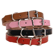Load image into Gallery viewer, Strong Real Leather Dog collar | Pet Cat Puppy | Brown Black Pink Red | Four Sizes - EDSG
