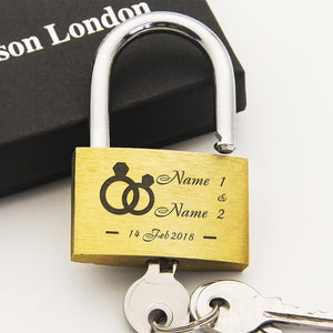 Personalised Engraved Love Lock Diamond Ring - EDSG