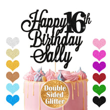 Load image into Gallery viewer, Personalised Happy Birthday Cake Topper Any Age Any Name
