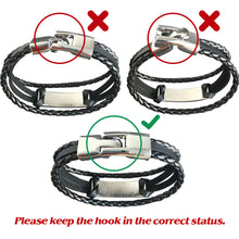 Load image into Gallery viewer, Personalised men&#39;s Leather Bracelet boys Leather Bracelet - for boys mens father
