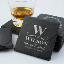 Load image into Gallery viewer, Personalised Engraved Square Slate Coaster
