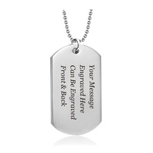 Load image into Gallery viewer, Personalised Engraved Dog Tag Army Necklace for Men - EDSG
