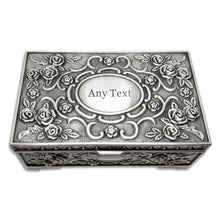 Load image into Gallery viewer, Personalised Mothers Day Jewellery Box for Her Girl Daughter Women Wife Granddaughter Girlfriend Engraved Trinket Box Gift for Christmas Vintage Silver Jewelry Case
