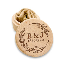 Load image into Gallery viewer, Personalised Wedding Ring Box Engraved Ring Bearer Box Wood Proposal Ring Box Custom Gift for Engagement Anniversary Wedding Jewellery Accessories
