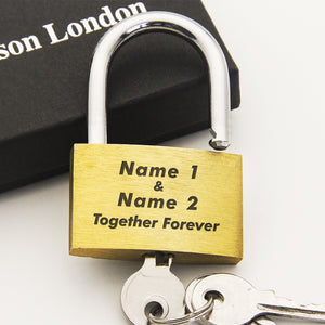 Personalised Engraved Love Lock Gift for Couples - EDSG