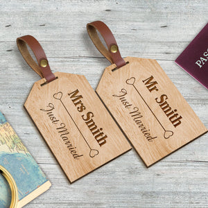 Personalised Laser Engraved Wooden Luggage Tags - EDSG