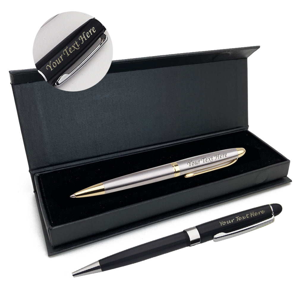 Personalised Engraved Stainless Pen and Box Set - EDSG