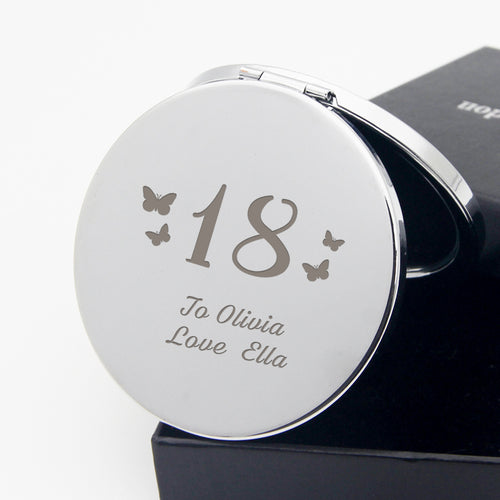 Personalised Handheld Mirror Birthday Gift with Butterfly - EDSG