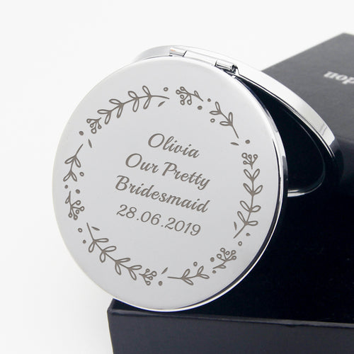 Personalised Handheld Mirror Bridesmaid Gift - EDSG