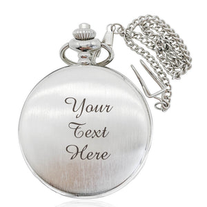 Personalised Engraved Pocket Watch Wire-drawing Fathers Day Gift - EDSG