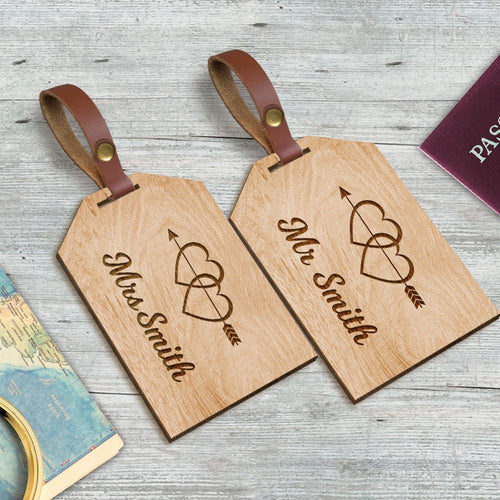 Personalised Laser Engraved Wooden Luggage Tags - EDSG