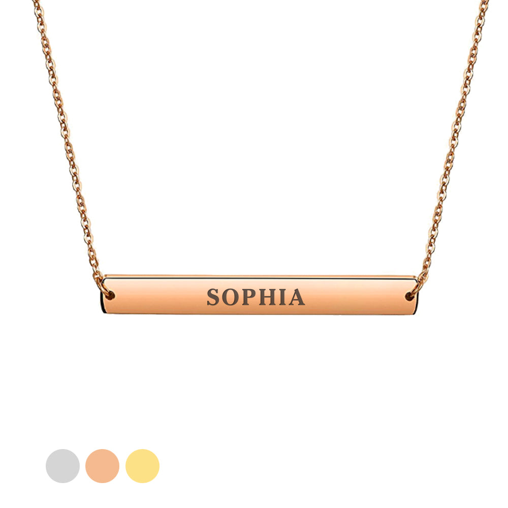Personalised Engraved Bar Necklace For Her - EDSG