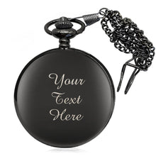 Load image into Gallery viewer, Personalised Engraved Pocket Watch Wire-drawing Fathers Day Gift - EDSG
