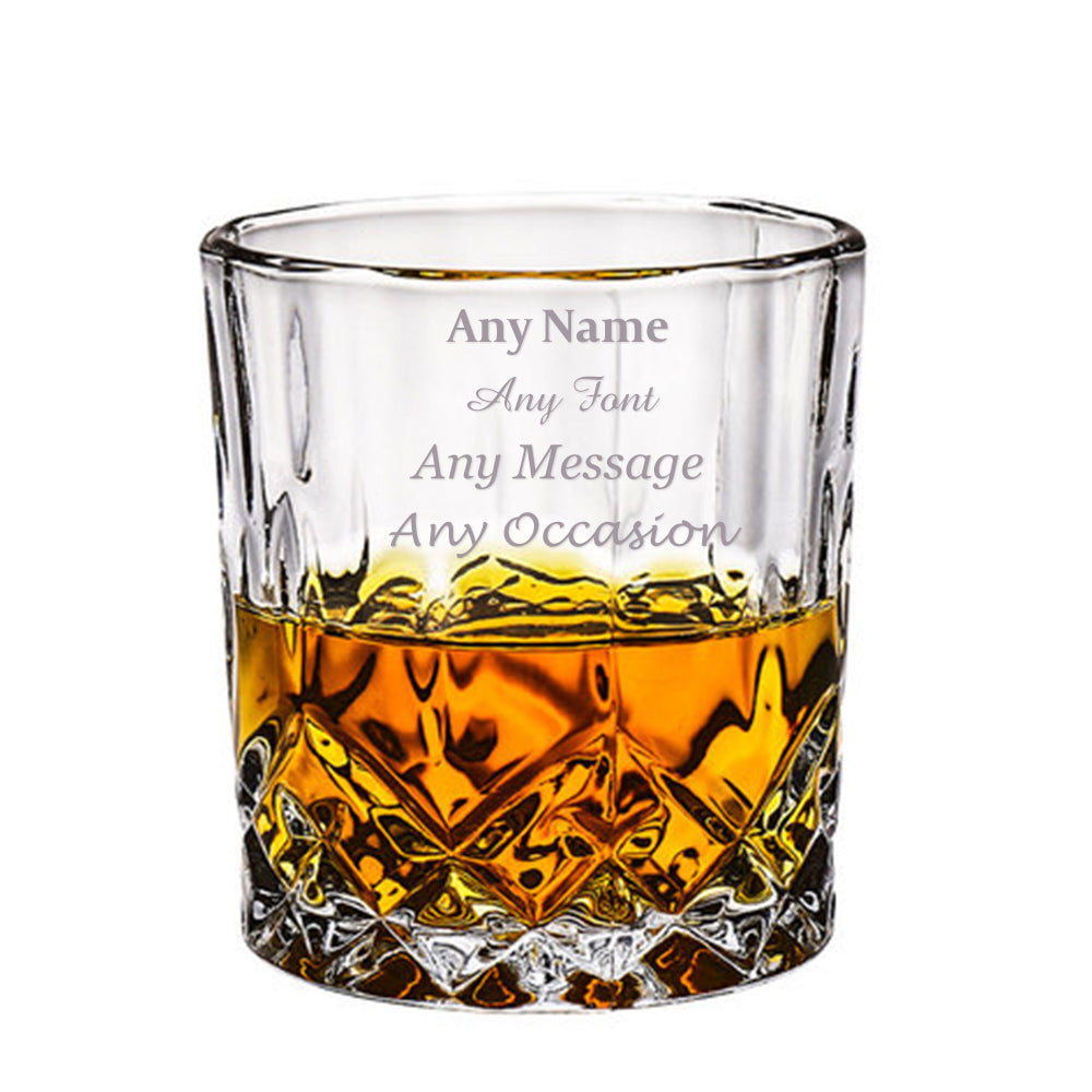 Personalised Engraved Whiskey Tumbler Glass 7oz - EDSG