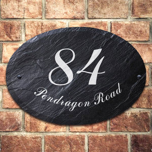 Personalised House Sign Slate Door Number Plaques UV Print - EDSG