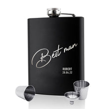 Load image into Gallery viewer, Personalised Hip Flask | Engraved Stainless Steel Whisky Flask 6oz Pocket Flask （Best Man） - EDSG
