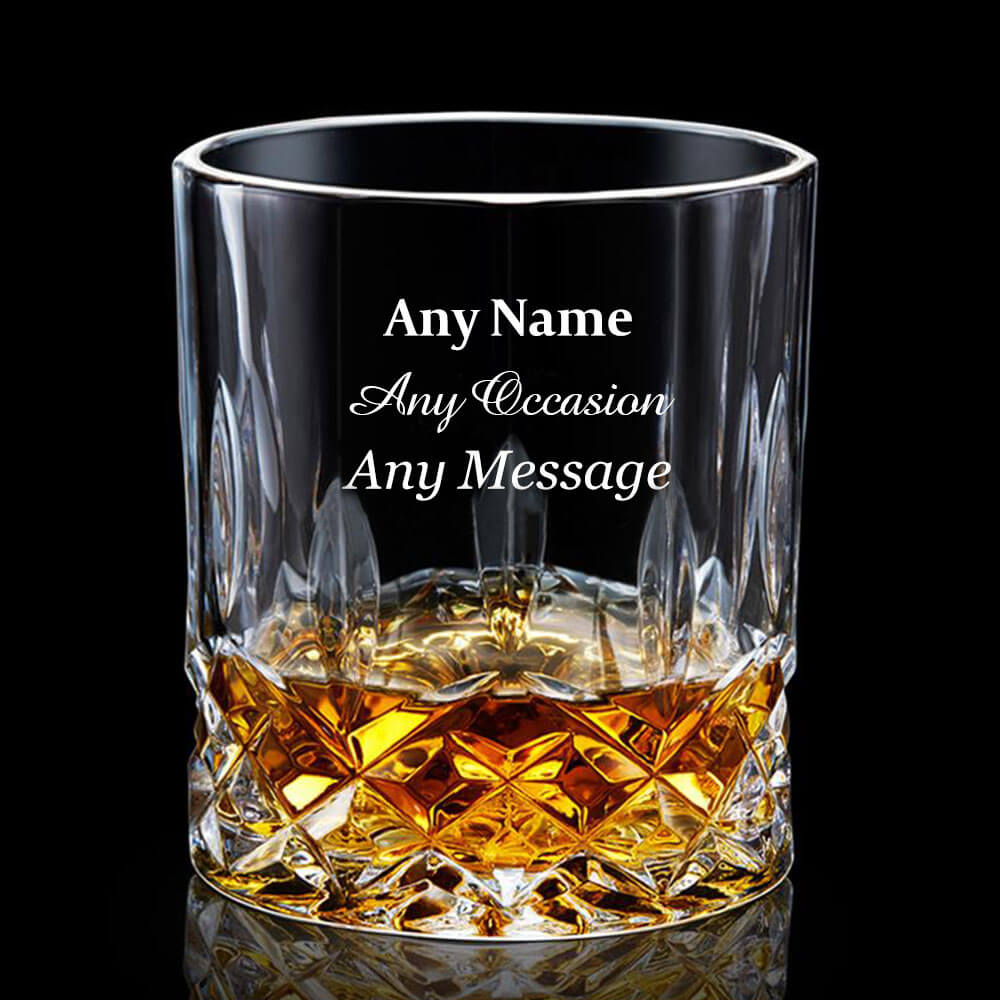 Personalised Whisky Glass Engraved Gift Idea for Men Dad Male Grandpa Daddy Him Uncle Husband Best Man Christmas Gift Whisky Glass with Any Name