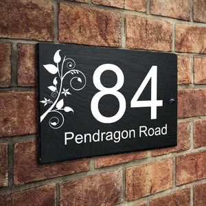 Personalised House Sign Slate Door Number Plaques UV Print - EDSG